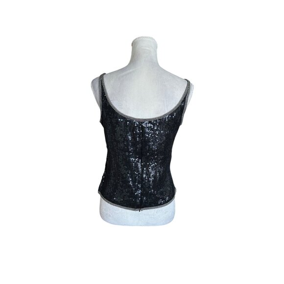 Scala 100% Silk Y2K 2000 beaded and sequined New Year’s Eve tank Size M Vintage - Picture 3 of 10